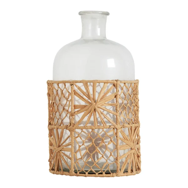 Glass and Raffia Demijohn Vase - Available in Three Sizes - Image 2