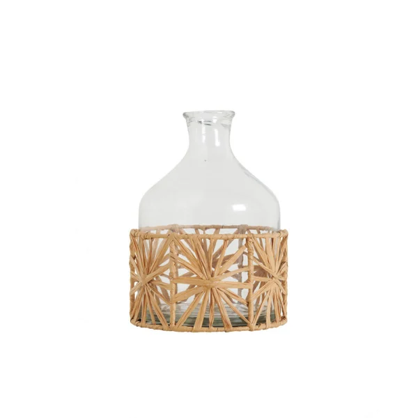 Glass and Raffia Demijohn Vase - Available in Three Sizes