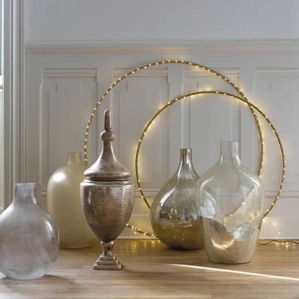 Elegant Clear Glass and Silver Demijohn Vase - Image 4