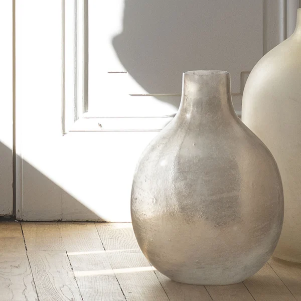 Frosted Pink Glass Demijohn Vase - Available in Two Sizes - Image 3