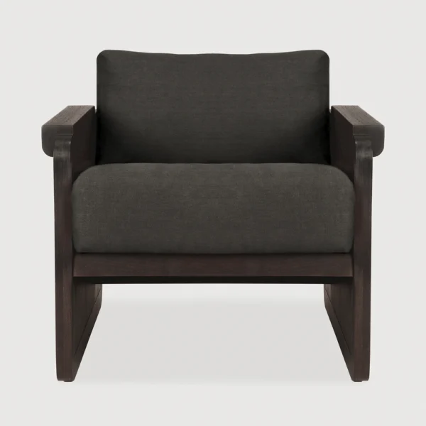 Timeless Dark Brown Teak Lounge Chair
