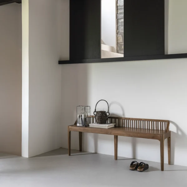 Rustic Reclaimed Teak and Oak Wood Bench - Available in Three Materials - Image 6