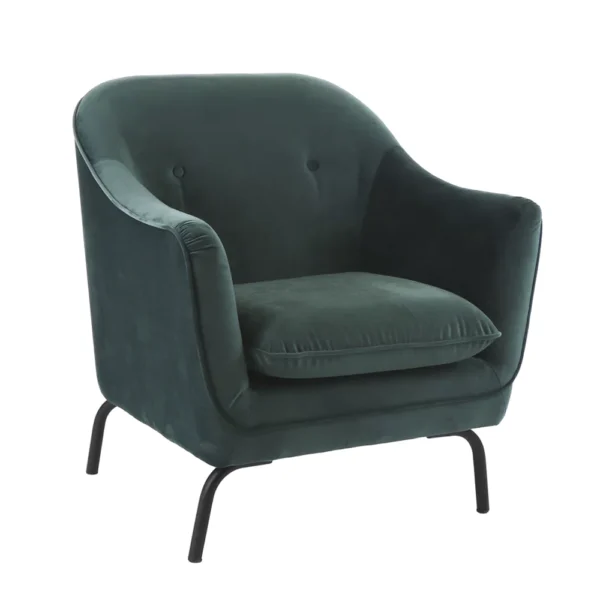 Velvet Green and Caramel Armchair - Available in Two Colours