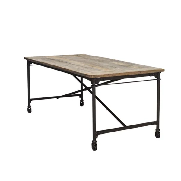 Tapestry Maker's Table Elm Wood and Iron