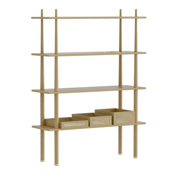 Oak 4 Shelf Rack 3 Venetian Can Tray