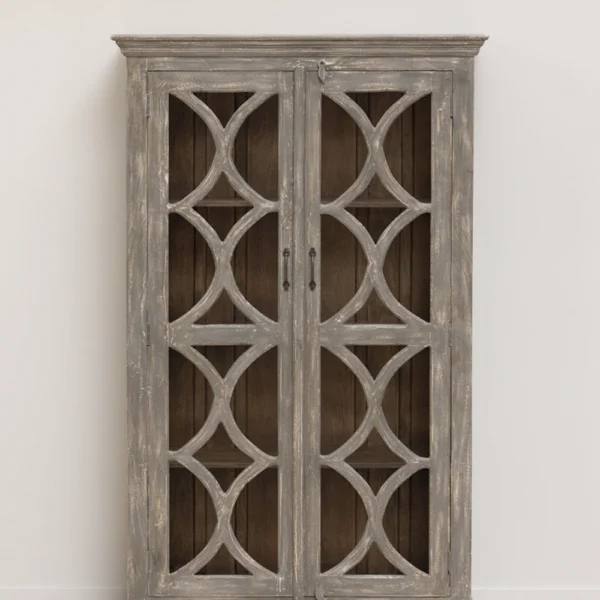 Tall Mango Wood Display Cabinet – Image 2