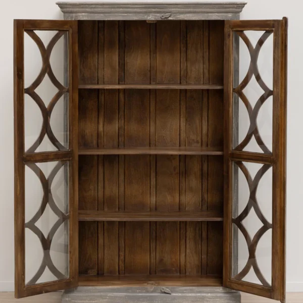 Tall Mango Wood Display Cabinet – Image 3