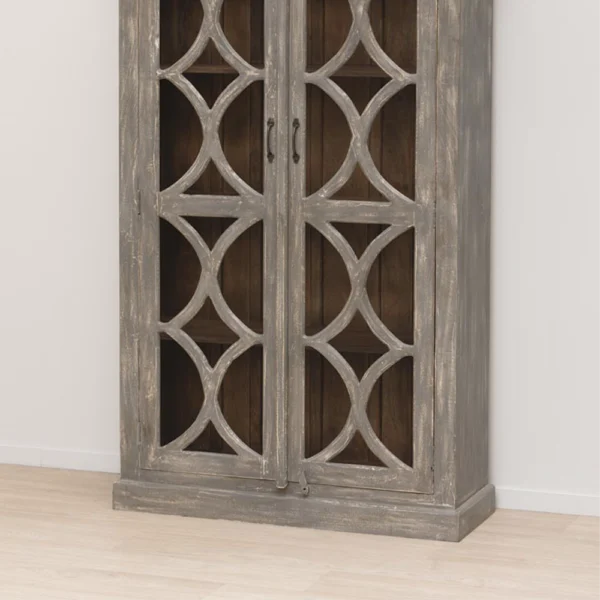 Tall Mango Wood Display Cabinet – Image 4