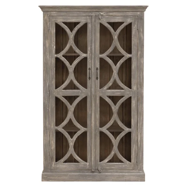 Tall Mango Wood Display Cabinet