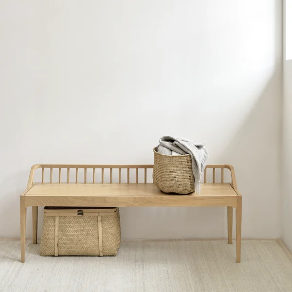 Rustic Reclaimed Teak and Oak Wood Bench - Available in Three Materials - Image 4