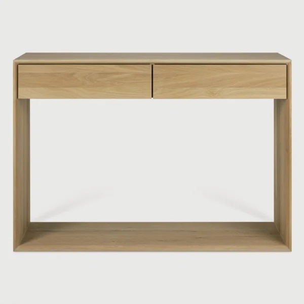 Solid Oak Console with Two Drawers - Available in Two Sizes