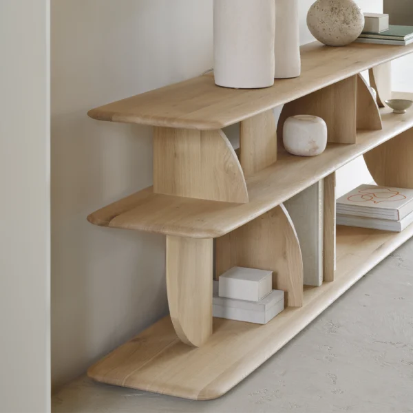 Stunning Oak and Teak Wood Console - Available in Two Materials - Image 3