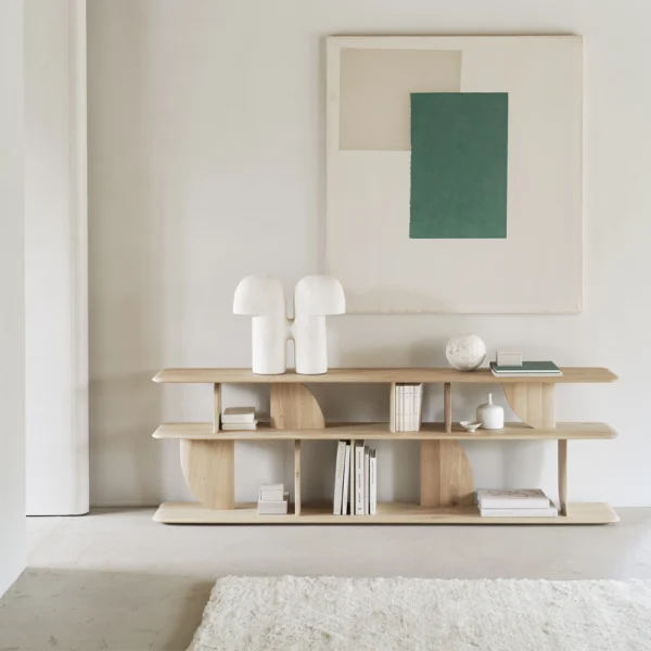 Stunning Oak and Teak Wood Console - Available in Two Materials - Image 5