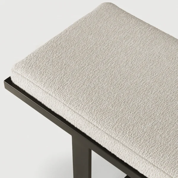 Stunning Metal and Natural Upholstery Bench - Image 4