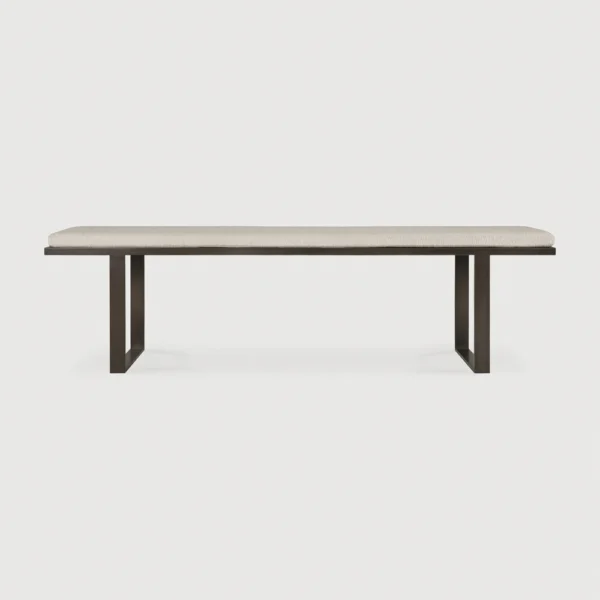 Stunning Metal and Natural Upholstery Bench