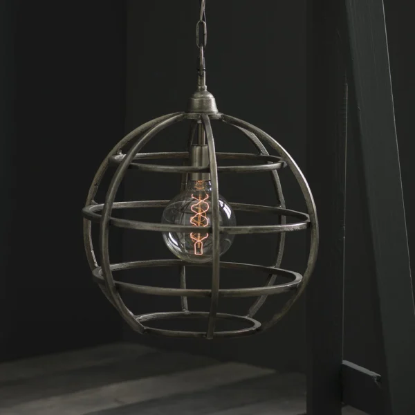 Round Brass Iron Ceiling Lamp - Available in Two Sizes - Image 4