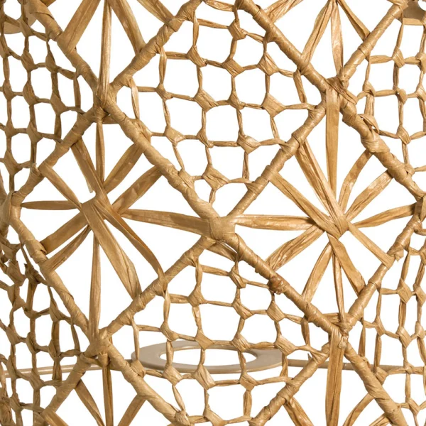 Natural Raffia Hand-Woven Wall Light - Image 2