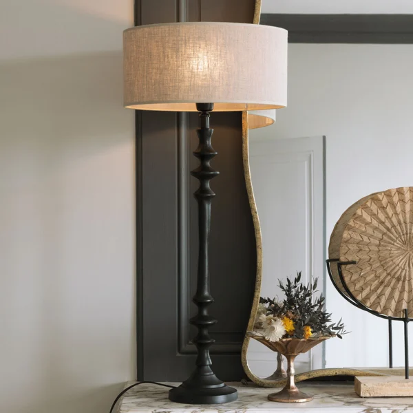Elegant Matt Black Metal Lamp Base - Image 6