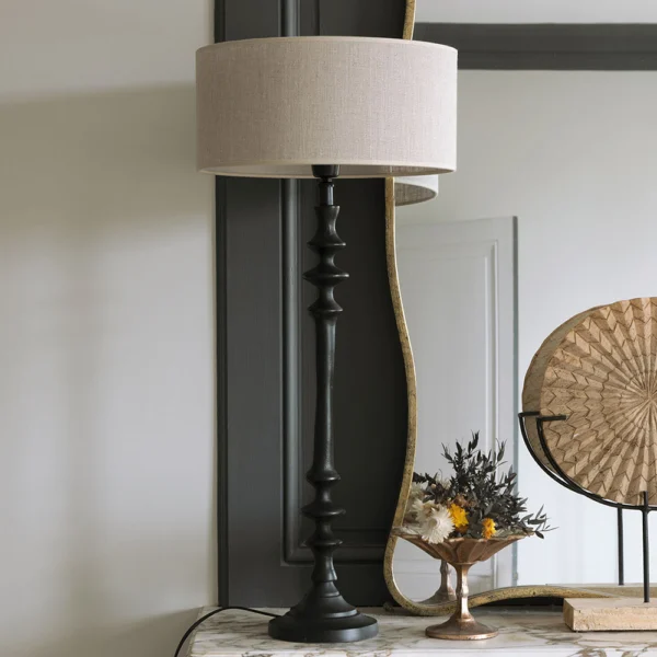 Elegant Matt Black Metal Lamp Base - Image 5
