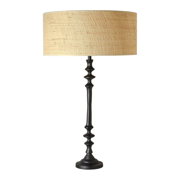 Rustic Woven Rattan Table Lamp - Image 2