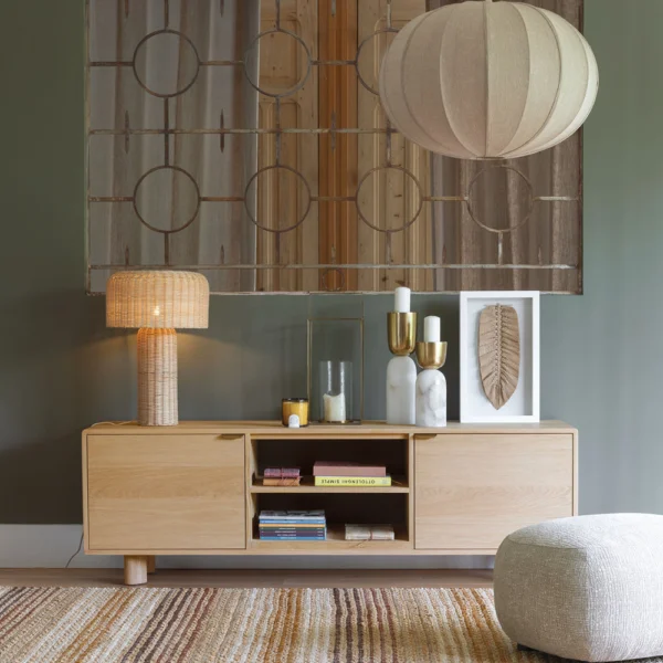 Rustic Woven Rattan Table Lamp - Image 4