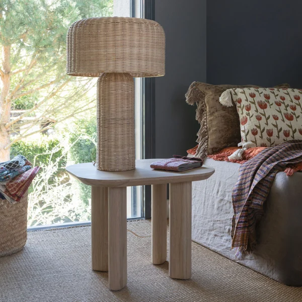 Rustic Woven Rattan Table Lamp - Image 5