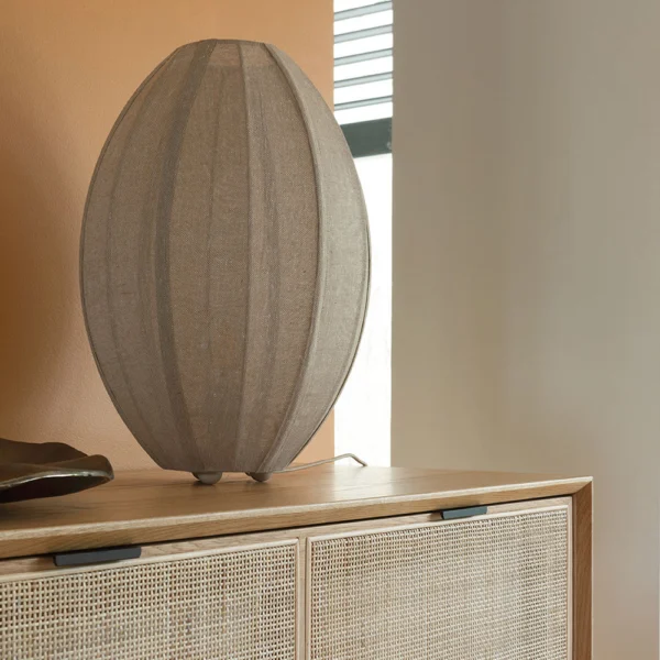Japandi Burlap Cream Table Lamp - Image 3