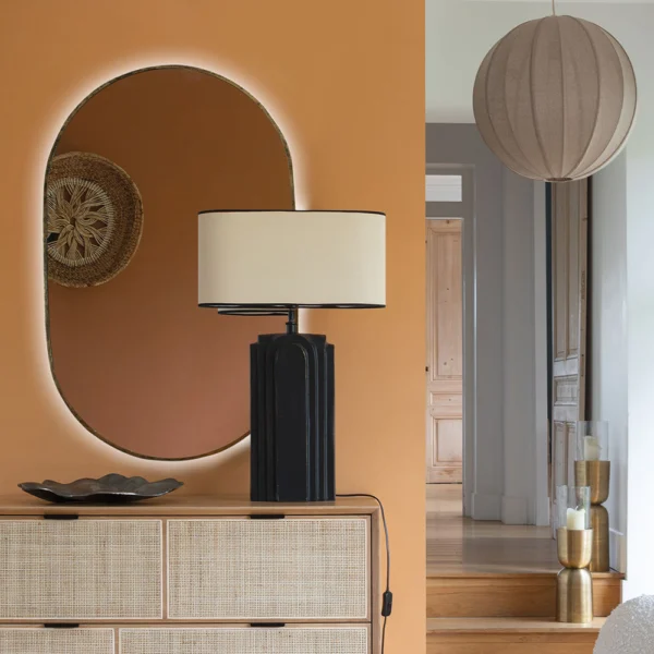 Elegant Cream Burlap Pendant Light - Available in Two Sizes - Image 3