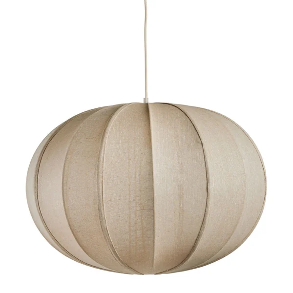 Elegant Cream Burlap Pendant Light - Available in Two Sizes - Image 2