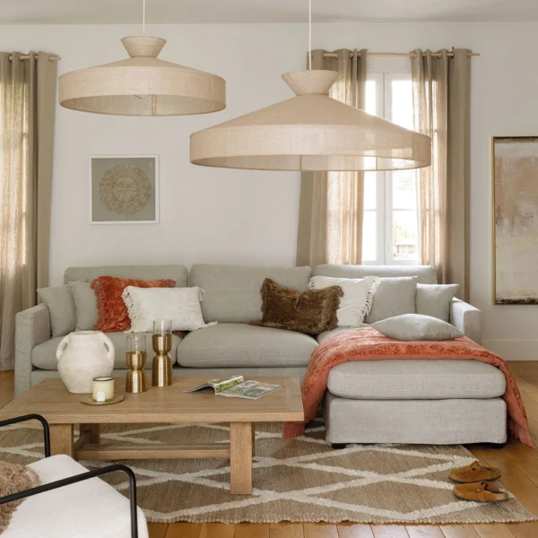 Refined Jute Canvas Pendant Light - Available in Two Sizes - Image 4
