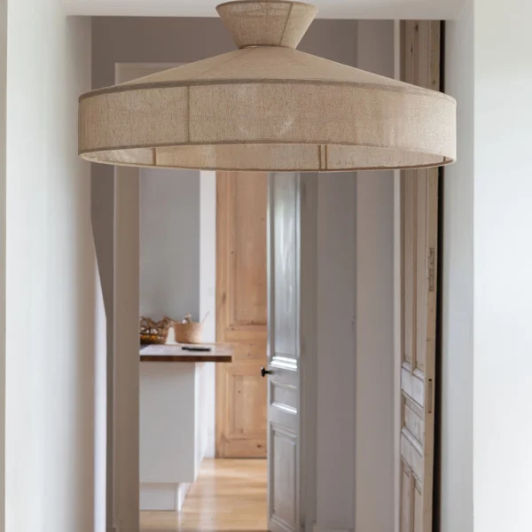 Refined Jute Canvas Pendant Light - Available in Two Sizes - Image 3