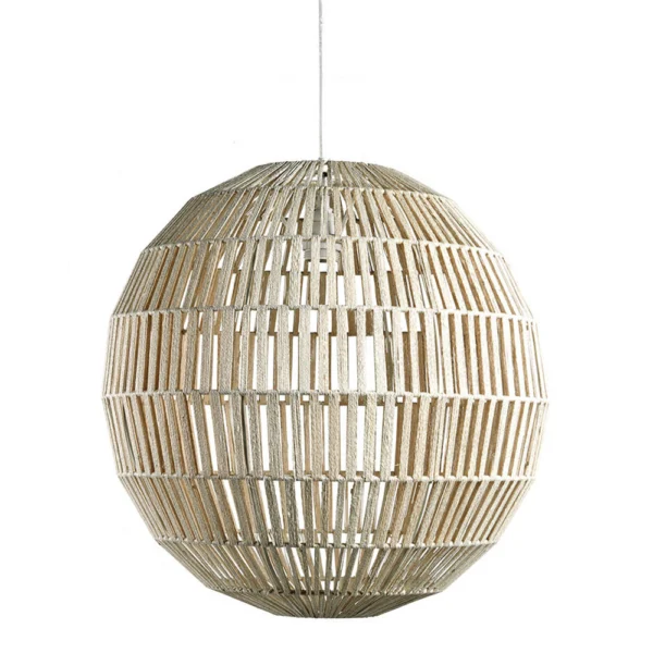 Sphere White Jute Pendand Light - Available in Two Sizes
