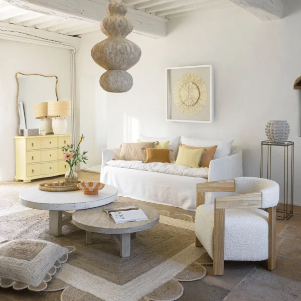 Elegant Fabric and Metal Pendant Light - Available in Two Sizes - Image 3