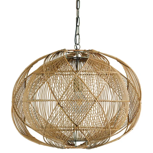 Rustic Woven Natural Rattan Pendant Light