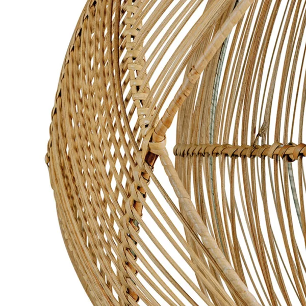 Rustic Woven Natural Rattan Pendant Light - Image 4