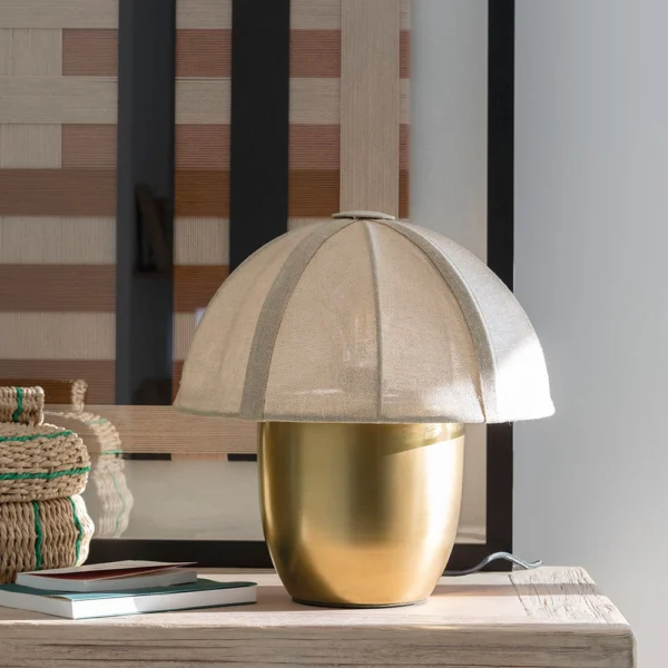 Rounded Gold Metal Base Table Lamp - Available in Two Sizes – Image 4