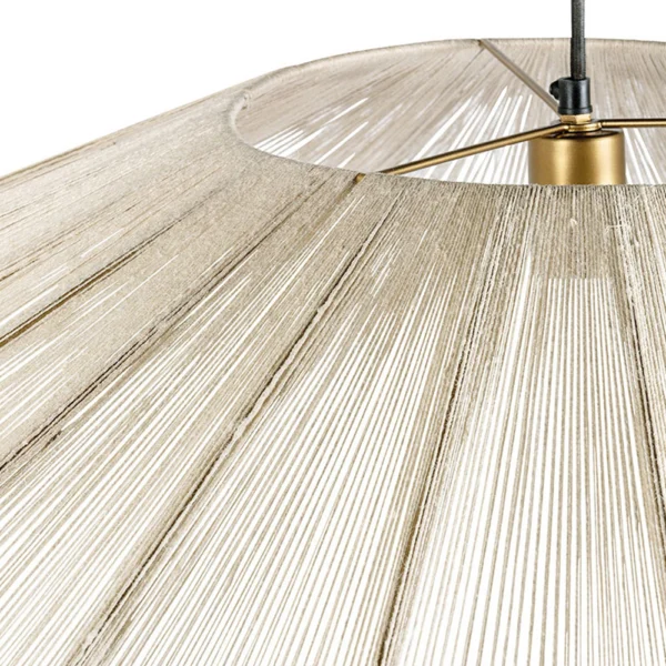Stunning White Jute and Metal Pendant Light – Image 2