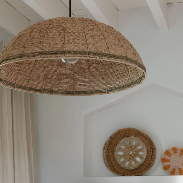 Wooden Bead Pendant Light - Available in Two Sizes - Image 3