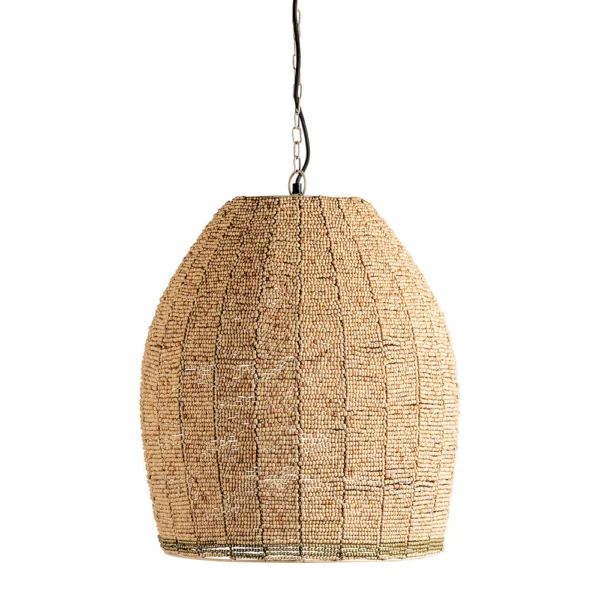 Wooden Bead Pendant Light - Available in Two Sizes