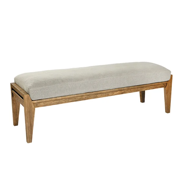 Rustic Beige Linen Blend Mattress Bench - Image 2