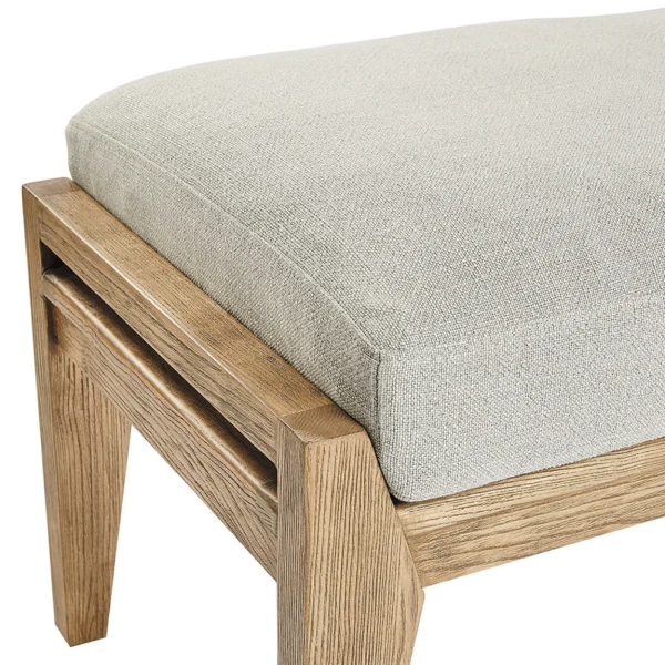 Rustic Beige Linen Blend Mattress Bench - Image 3