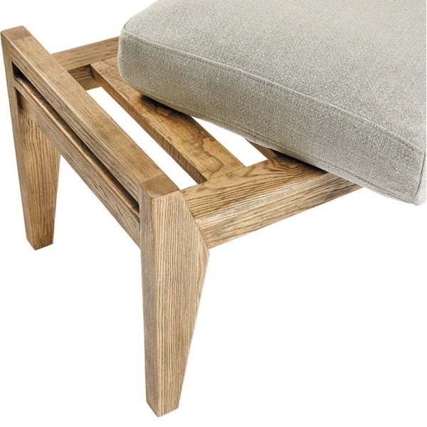 Rustic Beige Linen Blend Mattress Bench - Image 4