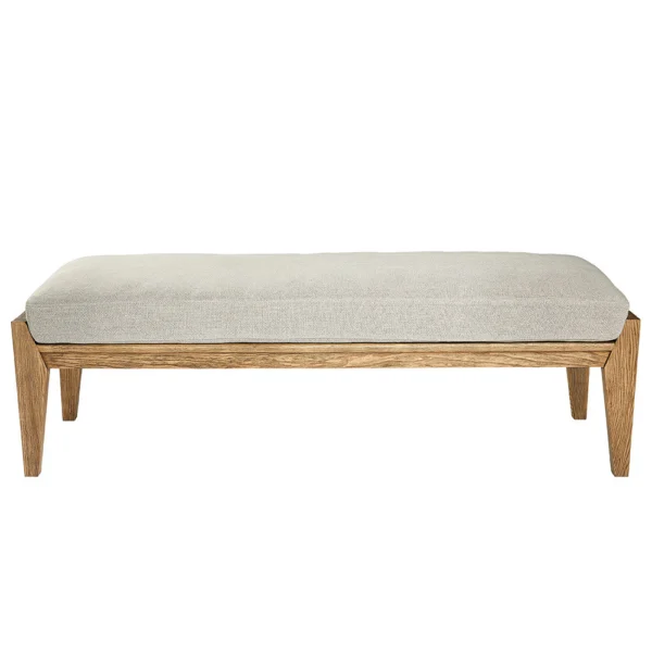 Rustic Beige Linen Blend Mattress Bench