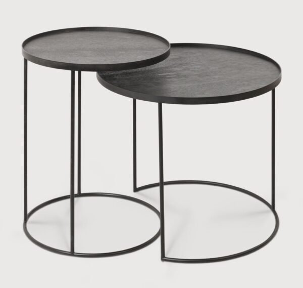 Elegant Black Side Table Set of 2