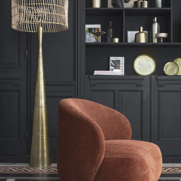Antique Brass Finish Floor Lamp Base - Image 3