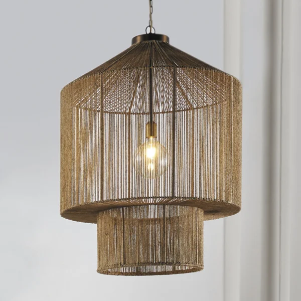 Exotic Natural Jute Pendant Light - Image 3
