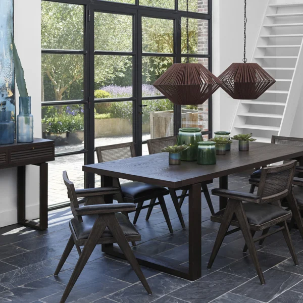 Sofisticated Chocolate Leather Pendant Light - Image 3