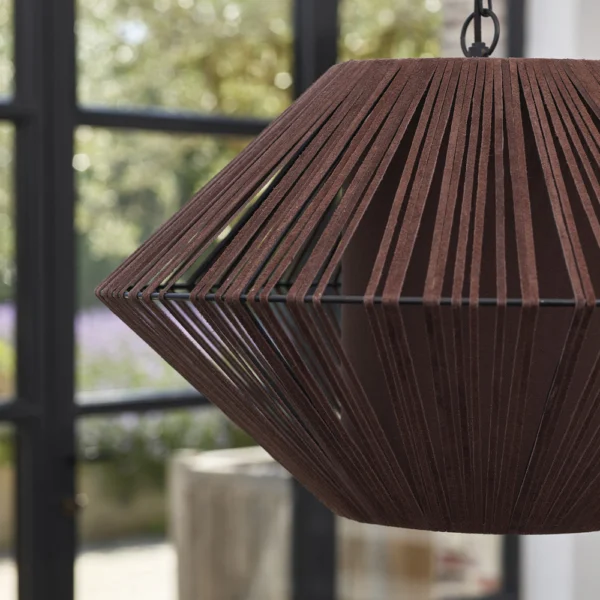 Sofisticated Chocolate Leather Pendant Light - Image 2