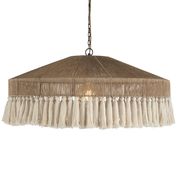 Elegant Handmade Natural Jute Pendant Light - Image 3