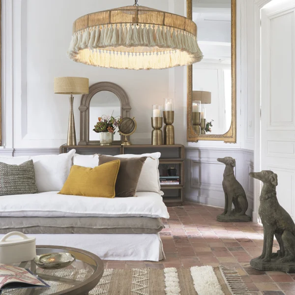 Elegant Handmade Natural Jute Pendant Light - Image 5